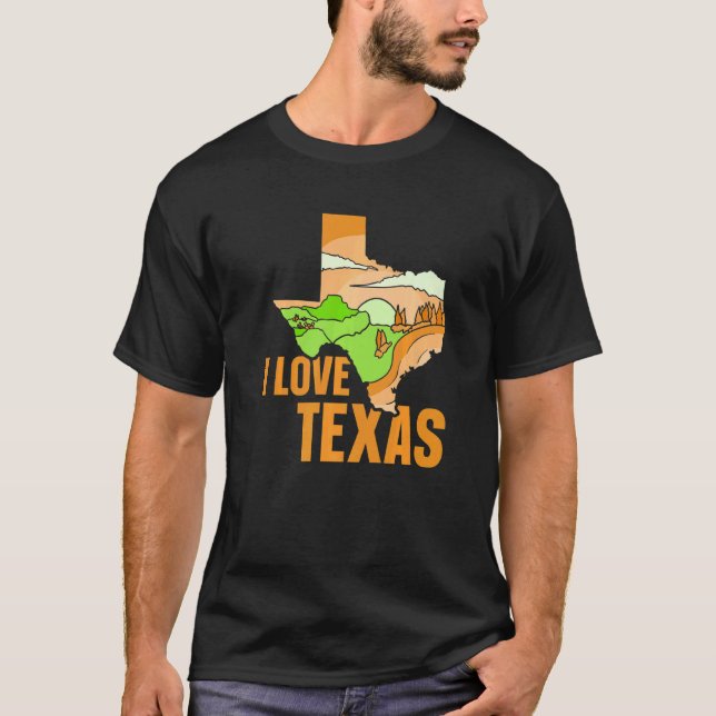 I Love Texas Pride Texan Patriotic Sayings Premium T-Shirt (Front)