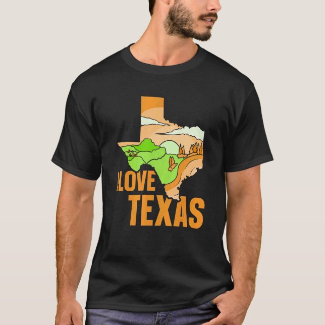 I Love Texas Pride Texan Patriotic Sayings T-Shirt (Front)