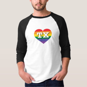 I Love Texas Rainbow Heart T-Shirt