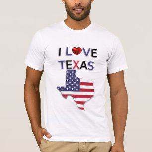 I Love Texas Red Heart And Flag Shirt