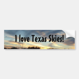 I love Texas Skies bumper sticker