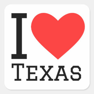 I love Texas Square Sticker