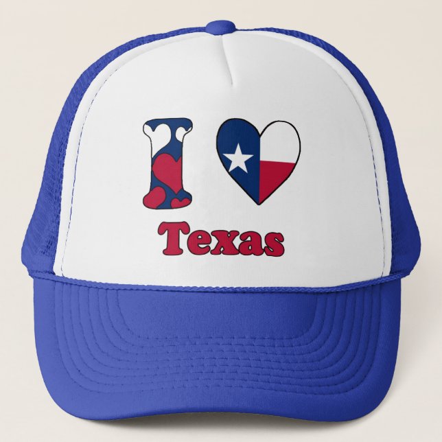 I love Texas Trucker Hat (Front)