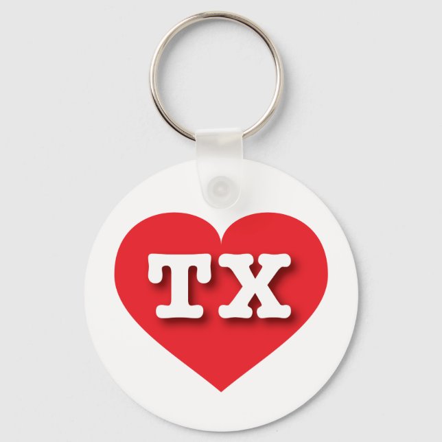 I love Texas - TX red heart Key Ring (Front)