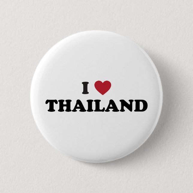 I Love Thailand 6 Cm Round Badge (Front)