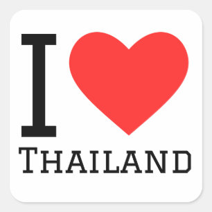 I love Thailand Square Sticker