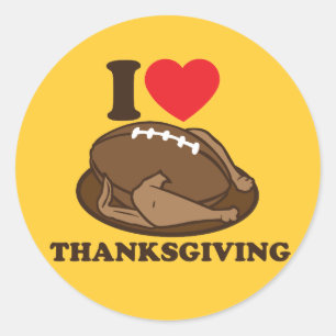 I love Thanksgiving Classic Round Sticker