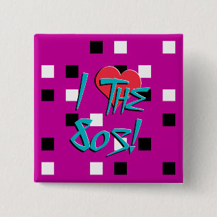 I Love The 80s! 15 Cm Square Badge
