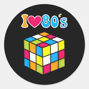 I Love The 80s-80s Halloween Party-80s Outfit For Classic Round Sticker