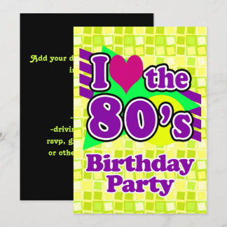 I Love the 80s Birthday Party Invitation