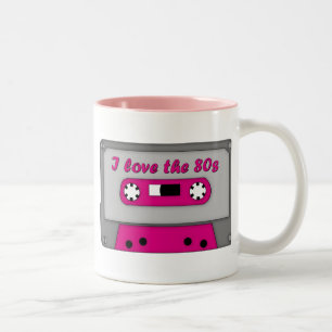 I Love The 80s (cassette) Two-Tone Coffee Mug