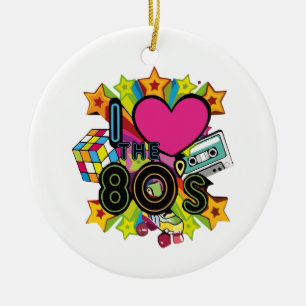 i love the 80s ceramic ornament