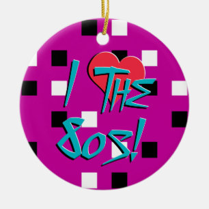 I Love The 80s! Ceramic Tree Decoration