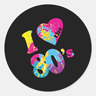 I Love The 80'S Classic Round Sticker