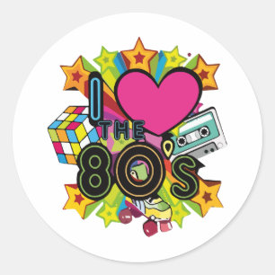 i love the 80s classic round sticker