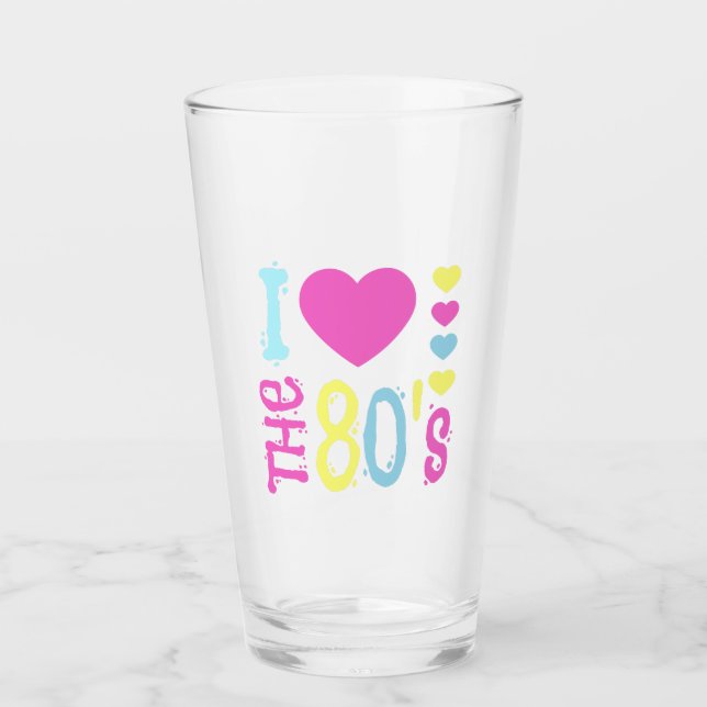I Love the 80s Disco Costume Glass (Front)