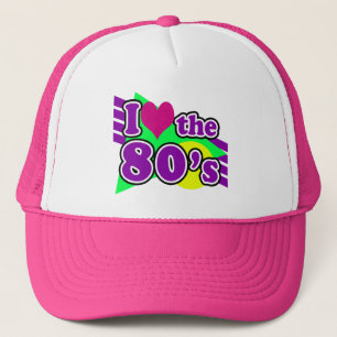 I Love the 80's Geometric Neon Eighties Party Trucker Hat