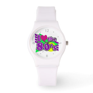 I Love the 80's Geometric Neon Eighties Party Watch