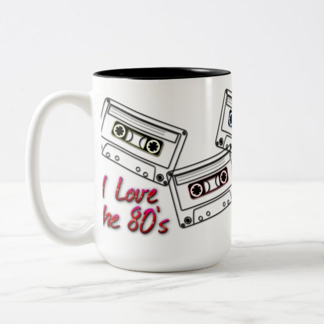 I Love The 80's Old School Cassettes Coffee Mug (Left)