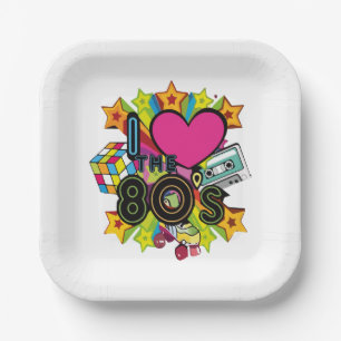 i love the 80s paper plate