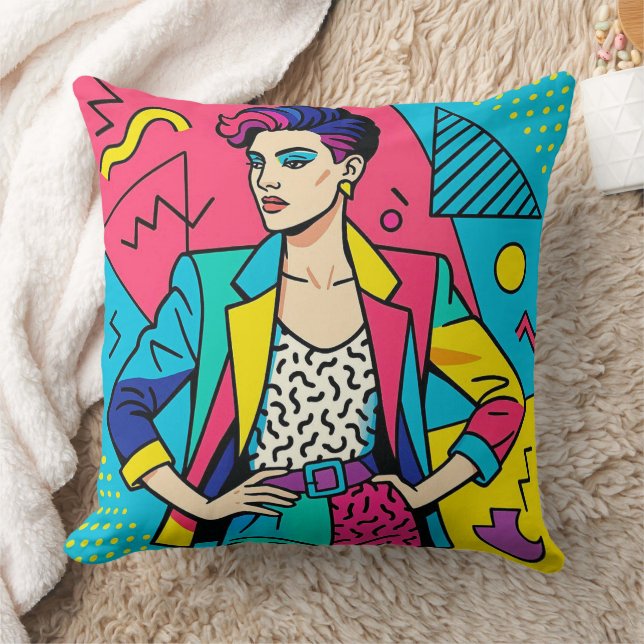 I Love the 80's Pillow Throw/Cushion. (Blanket)