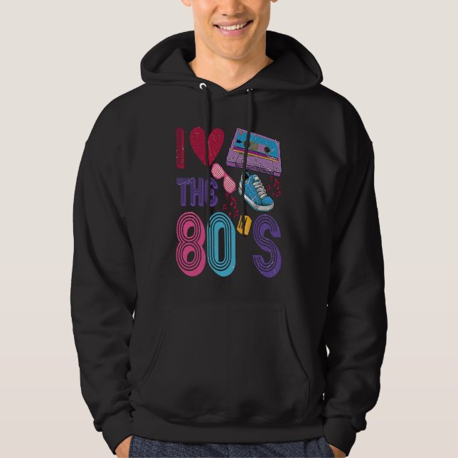 I love The 80's Retro 80's Girl Costume Men Women Hoodie (Front)