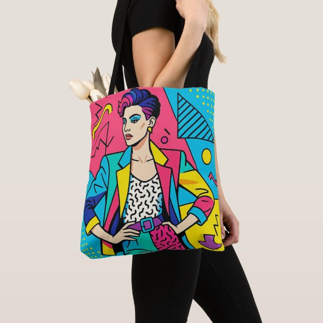 "I Love the 80's" Retro Tote Bag (Close Up)