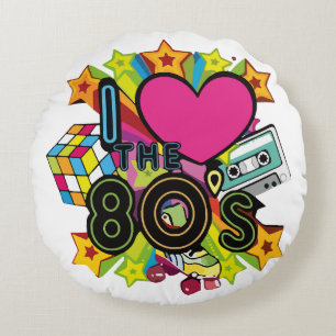 i love the 80s round cushion