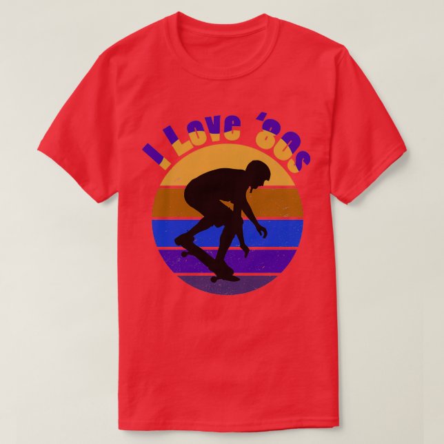 I Love the 80s Skateboarding T-Shirt (Design Front)