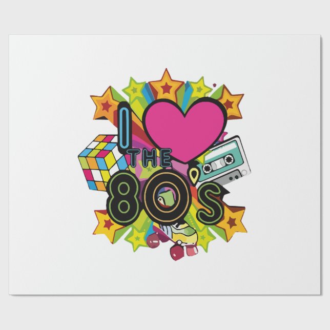 i love the 80s wrapping paper (Flat)