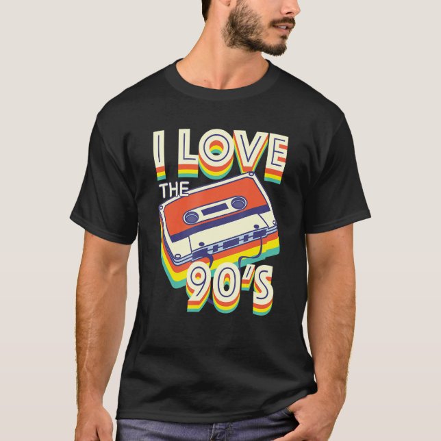 I Love The 90s Classic Music Mixtape Party Disco C T-Shirt (Front)