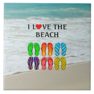 I Love the Beach Ceramic Tile