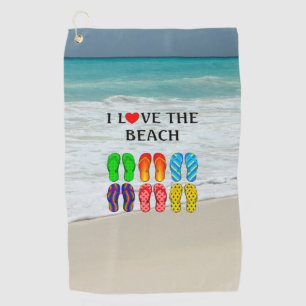 I Love the Beach Golf Towel