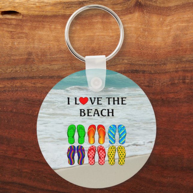 I Love the Beach Key Ring (Front)