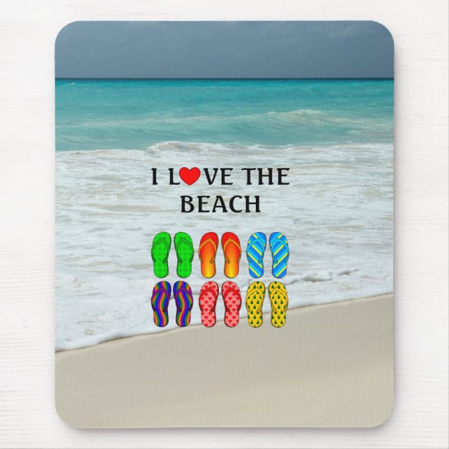 I Love the Beach,  Mouse Pad (Front)