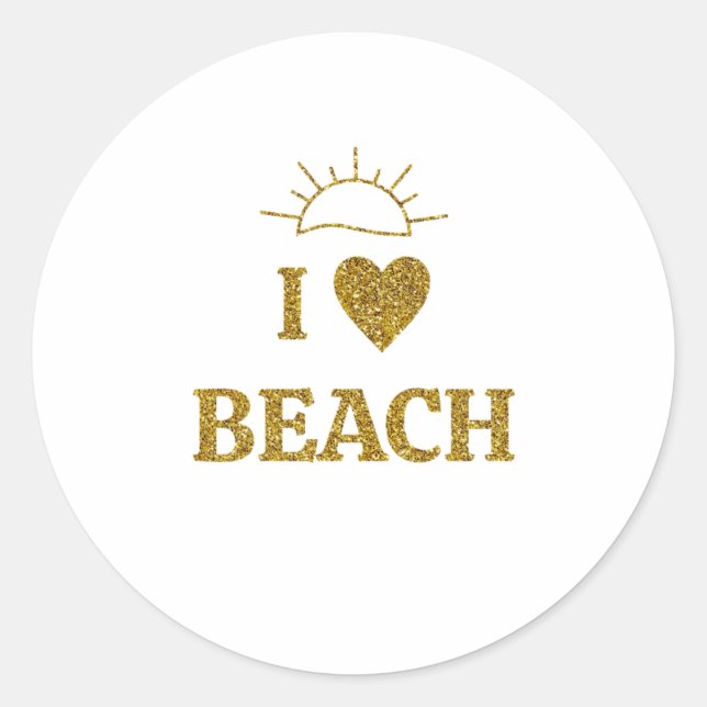 I Love The Beach Sticker  (Front)