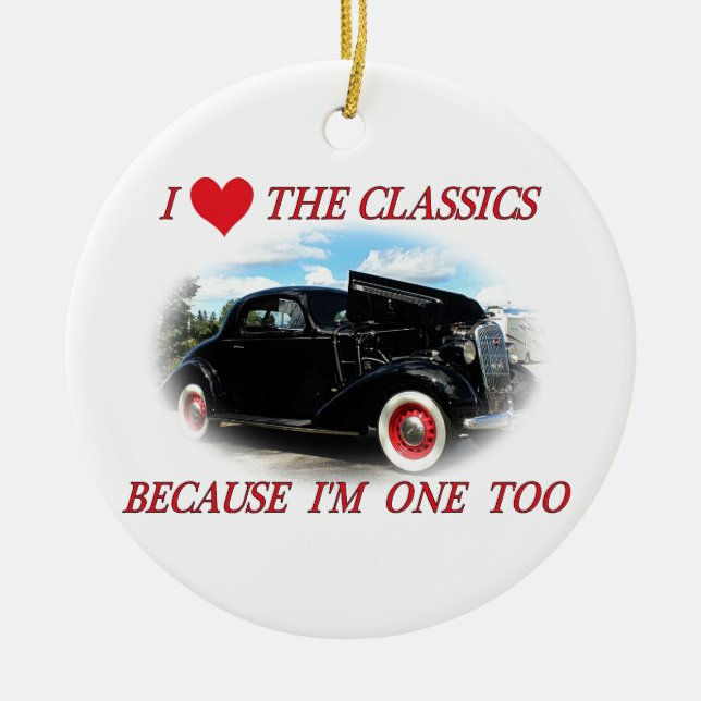I Love The Classics 2 Ceramic Tree Decoration (Front)