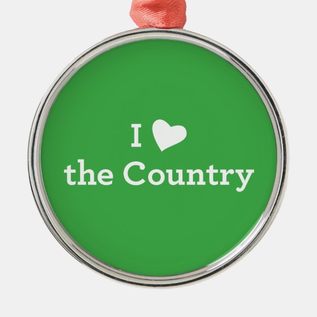 I Love the Country Metal Tree Decoration (Front)