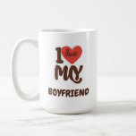 I love the custom of Boyfriend  Coffee Mug<br><div class="desc">This adorable Mug radiates love and happiness with its vibrant design. , creating a warm and inviting canvas. "I love my friend" is written in a cute and whimsical font that exudes fun. The letters are decorated with a heart, adding an extra touch of sweetness to the message. The font...</div>