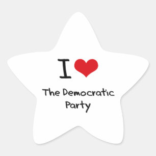 I Love The Democratic Party Star Sticker