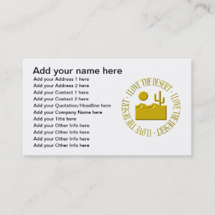 I love the desert business card