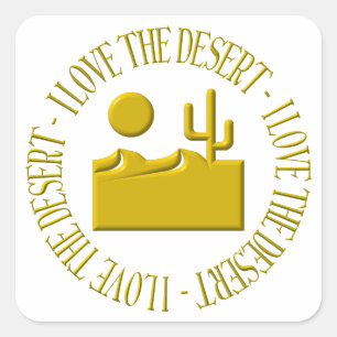 I love the desert square sticker