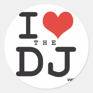 I love the DJ Classic Round Sticker