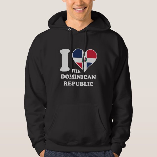 I Love the Dominican Republic Dominican Flag Heart Hoodie