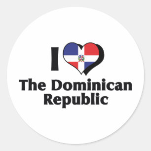 I Love The Dominican Republic Flag Classic Round Sticker