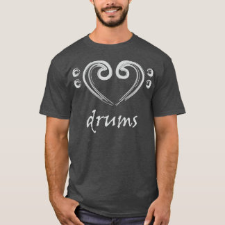 I Love the Drums Hand Drawn Love for Drums T-Shirt