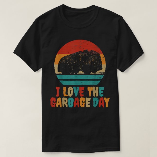 I Love The Garbage Day - Retro Garbage Truck 996 T-Shirt (Design Front)