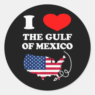 I Love The Gulf Of Mexico Usa Funny 2025 Dank Meme Classic Round Sticker