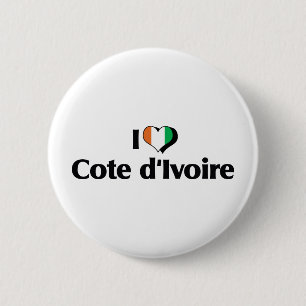 I Love The Ivory Coast Flag 6 Cm Round Badge