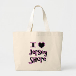 I love the jersey shore large tote bag